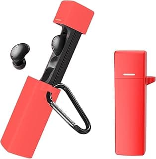 جراب Dl3 Mobilak متوافق مع سماعات Anker Soundcore A30i، جراب سيليكون ناعم واقي ومضاد للصدمات لسماعات الأذن اللاسلكية مع ميدالية، إضاءة LED أمامية ظاهرة (أحمر)