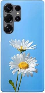 Two Daisies On Blue Silicone Printed mobile case compatible with Samsung Galaxy S25 Ultra (5G)