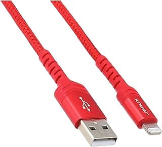 كابل USB-A إلى Lightning معتمد من MFi بطول 1.8 متر أحمر