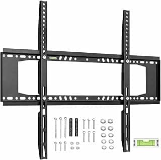 حامل حائط ثابت لشاشات LED وLCD مسطحة مقاس 37-75 بوصة، يتحمل حتى 60 كجم، VESA 600*400 مم، أسود