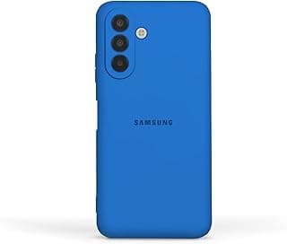 جراب سيليكون خلفي صلب ملون لهاتف سامسونج Galaxy A17، حماية للكاميرا من الصدمات من مادة TPU متوافق مع سامسونج Galaxy A17 (6.7 بوصة) (أزرق)