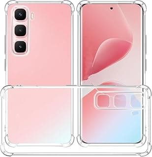 Clear Gorilla Shockproof Case for Infinix HOT60, Flexible TPU Cover with Frame Camera Protection Anti Scratch Bumper Edges, Compatibility IN Hot 60 5G / Hot 60i 4G.