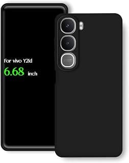 For vivo Y21d Silicone Back Color Cover, Camera Protection From Shocks From TPU Compatible For vivo Y21d (6.68") (Black)