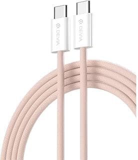 كابل DEVIA Smart Series PD، شحن 60 وات، قماش، 1 متر - وردي