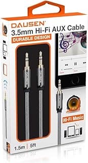 كابل صوت 3.5mm Hi-Fi AUX مع ميكروفون للهواتف الذكية ومشغلات الموسيقى والسيارة