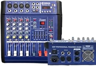 4Channel Powered Mixer With Built-in Amp. USB, DSP Effects And Phantom Light Mixer Amplifier Flat