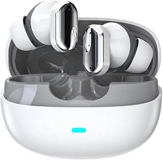 Wireless In-Ear Headphones, White and Silver, Stylish Design with Charging Case, Bluetooth Technology Stereo Sound Very Loud Fit All Kinds of Devices