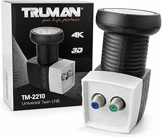 Universal Twin LNB, TM-2210, 2 Ports, 4K and 3D Compatible, Satellite Dish Accessory