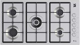 Purity integrated Gas Cooker - 90 Cm - 5 Burners - Triple Flame - Cast Iron Holders - Stainless Steel – Auto Ignition - Silver - HPT975S