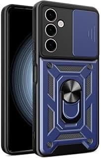 CamShield Case for Samsung a17 Shockproof Scratchproof Full Protection Attractive Design with Camera Cover Metal Ring Multifunction Phone Case (samsung a17 cover) (blue)