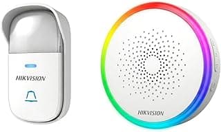 Wireless Doorbell 150 Meters Range, Self-Powered (No Batteries Required), Multiple Tone, 5 Volume Levels, Durable Waterproof Design, Multicolor LED Indicator, DS-KIS121