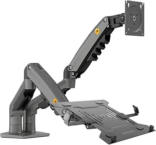 طقم حامل مكتبي بمكبس غاز F160 من NB لشاشتين + حامل لابتوب NBH-2