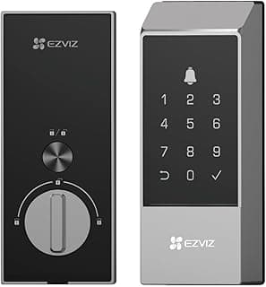 قفل ذكي EZVIZ DL04 - يدعم بلوتوث وواي فاي، طرق دخول متعددة بدون مفتاح، تحكم عن بعد، تنبيهات ضد العبث، تركيب سهل - مثالي لأمن المنزل