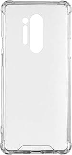 anti-burst hard back cover with silicon edges for oneplus 8 pro mobile phone - clear