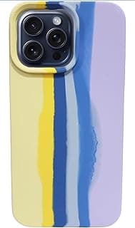 Rainbow Color Liquid Case for iPhone 15 pro Case Cover Smooth Silicone Full Protection with Elegant Look (3)