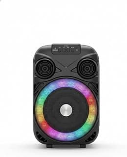 GT-663 Portable Speaker with RGB LED Light, Wireless Bluetooth Speaker, Supports USB, AUX, TWS, and Microphone Input, Powerful Professional Audio System, Black Color