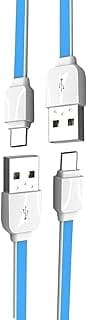 كابل بيانات وشحن سريع للموبايل من النوع سي الى USB A لدينو بطول 1 متر مجموعة قطعتين بلون ازرق Xs-07C هاتف ذكي محول الشحن