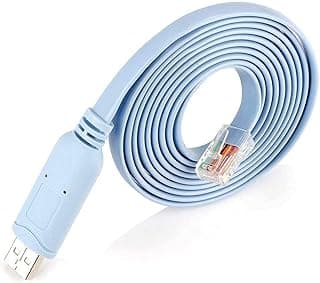 USB to RJ45 Console Cable 1.8M with FTDI Chip – Serial Programming Cable for Cisco Routers, Switches & Firewalls | USB Console Adapter for Windows, Mac & Linux