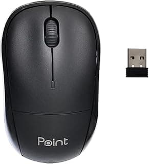 ماوس لاسلكي بلاستيك من Point موديل PT-325 مع مستقبل صغير وتصميم مريح للويندوز/ماك - أسود