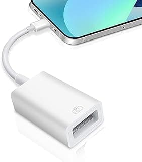 [Apple MFi Certified] USB Camera Adapter for iPhone, Lightning to USB Adapter, OTG Cable Adapter for iPhone and iPad, Socket Supports USB Flash Drive, Card Reader, Mouse, Keyboard