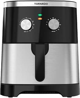 Air Fryer 1800 Watt 8 Liter Manual Control, Circulation Air Tect, Overheat Protection, Easy To Clean, Stainless x Black TFE-A1808MS1A