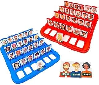 لعبة التخمين Guess Who Am I؟ لوحتان (أحمر وأزرق)، 96 كارت، لعبة جماعية مناسبة للعائلة والأصدقاء (إصدار النخبة) من متجر MNAMINO
