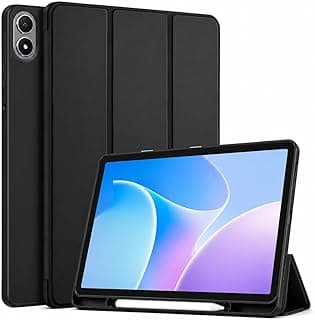 جراب تابلت Infinix Xpad 20 مقاس 11 بوصة 2025 مع مكان للقلم، غطاء خلفي TPU ناعم قابل للطي، غطاء حماية ذكي، خاصية الاستيقاظ والنوم التلقائي (أسود)