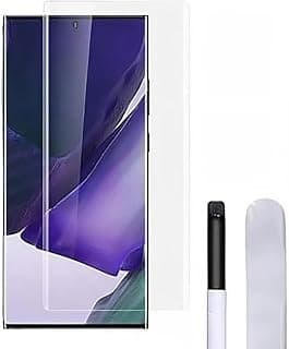 اسكرينة حماية لسامسونج Galaxy S24 Ultra، زجاج مقوى مع طقم تركيب، شفاف