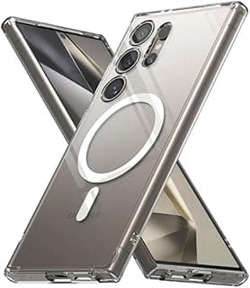 جراب شفاف يدعم الشحن اللاسلكي متوافق مع Samsung Galaxy S24 Ultra
