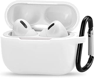 Compatible with AirPods Pro 2nd Generation Case Cover, Protective Silicone Skin with Keychain for Women Men for Apple AirPods Pro Gen 2 (2022), Front LED Visible (White)