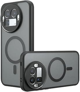 جراب مغناطيسي لهاتف Realme GT8 Pro 5G | متوافق مع Mag-Safe | قلب مغناطيسي N52 بـ 38 نقطة مغناطيسية | إطار TPU مقاوم للصدمات + ظهر PC | مطفي شفاف - أسود