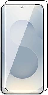واقي شاشة لهاتف سامسونج Galaxy S25 FE، زجاج مقوى منحني بالكامل [لاصق كامل][تغطية كاملة] [بدون فقاعات] [مضاد للخدش] شفاف عالي الدقة وسريع الاستجابة لهاتف سامسونج Galaxy S25 FE أسود
