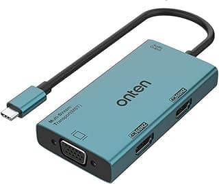 USB-C to Dual HDMI and VGA Adapter