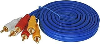 High-Quality 3 (R.C.A) Male to Male Audio Video Cable,Composite Video & Stereo Audio Extension for DVD Players, TVs, Projectors, Home Theater & Professional AV Systems (10 METER)