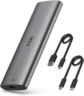 محول اس اس دي من الألومنيوم M.2 إلى USB من اس اس كيه، ذاكرة مستديمة ساتا اس اس دي بدون أدوات، USB 3.2 الجيل 2، 10 جيجابت في الثانية، ذاكرة مستديمة ومنفذ الملحقات الإضافية السريع 6 جيجابت في الثانية