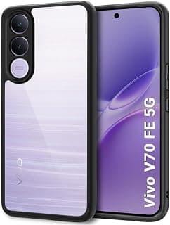 Case for VIVO V70 FE, Hybrid PC & TPU Lightweight Shockproof Protective Case with Camera Profile, Clear