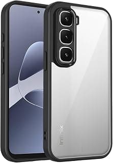 Hard Crystal Q Series Black Frame Luxury Case For Infinix Hot 60 Pro Plus