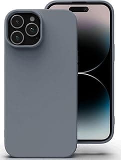 Soft Douple Layer Silicone Case with Microfiber Lining For Apple iPhone 14 Pro 6.1 Inch (Gray)