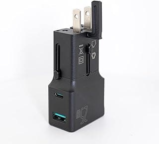 محول السفر RP-PC1080 سوبر ميني PD25W بمنفذ واحد من راف باور، لون أسود