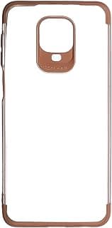 جراب سيليكون متوافق مع شاومي Redmi Note 9S - شفاف وبني re-78
