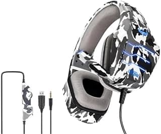 Ovleng GT-88 Wired Over-Ear E-Sport Ultimate Gaming Headest with Immersive Sound Noise Canselling Mic Comfortable Earmuffs & Practical Performance Compatible Various Of PUBG PC&Laptop-Camouflage Grey
