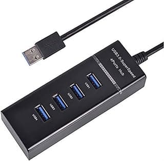 4 Port USB 3.0 Hub Computer USB Multi Interface Splitter (Black)