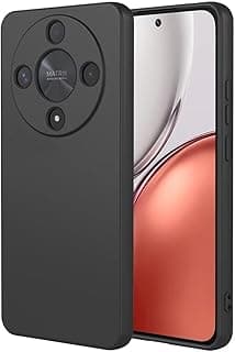 Silicone Case Compatible with Honor X9D Soft Silicone Gel Rubber Shockproof Cover Matte Finish with Cloth Inner Lining (Black)
