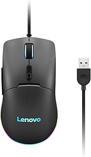 ماوس ألعاب ليجيون بسلك ومنفذ USB مع إضاءة خلفية ار جي بي و6 أزرار للاستخدام بكلتا اليدين ومفتاح 4 مستويات ودقة 2400 نقطة لكل بوصة M210 من لينوفو، متعدد الألوان موديل GY51M74265