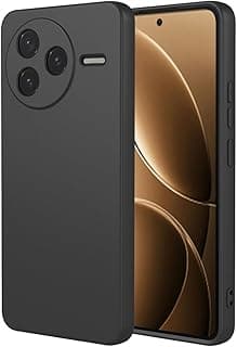 جراب لهاتف شاومي POCO F7 Pro 5G، سيليكون سائل فائق النحافة، تصميم مضاد للصدمات، ملمس مطفي - أسود
