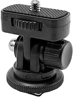 Adapter with Cold Shoe Mount Screw 180° Rotation for LED Flash Light Monitor (1/4in