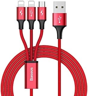 كابل شحن سريع ونقل بيانات Rapid Series 3 في 1 (Micro USB و 2 Lightning)