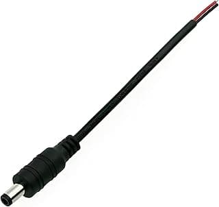 Generic 3PCS DC Power Male Connector for CCTV Camera Power (Black)