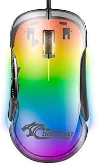 COUGAR-EGY Z700 Wired Gaming Mouse, RGB Backlit, 12800 DPI, Transparent Crystal, Lightweight, Durable Cable