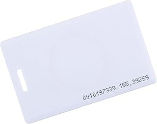 بطاقة هوية RFID بقرب 125 كيلوهرتز TK4100 للقراءة فقط بدون تلامس من مادة PVC بسمك 1.8 ملم مع فتحة لنظام التحكم في الدخول الي الباب، لون ابيض، عبوة من 20 قطعة من سورسينج ماب